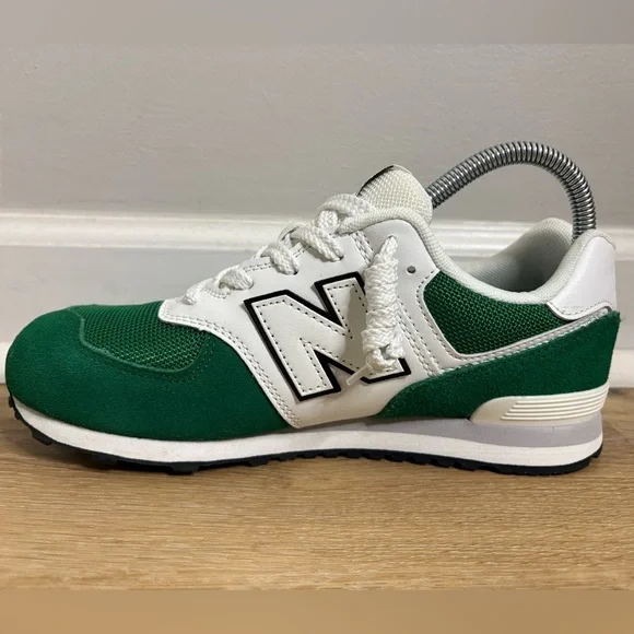 New Balance Classic 574 Style Sneakers in Classic Pine Green & White - Picture 8 of 11